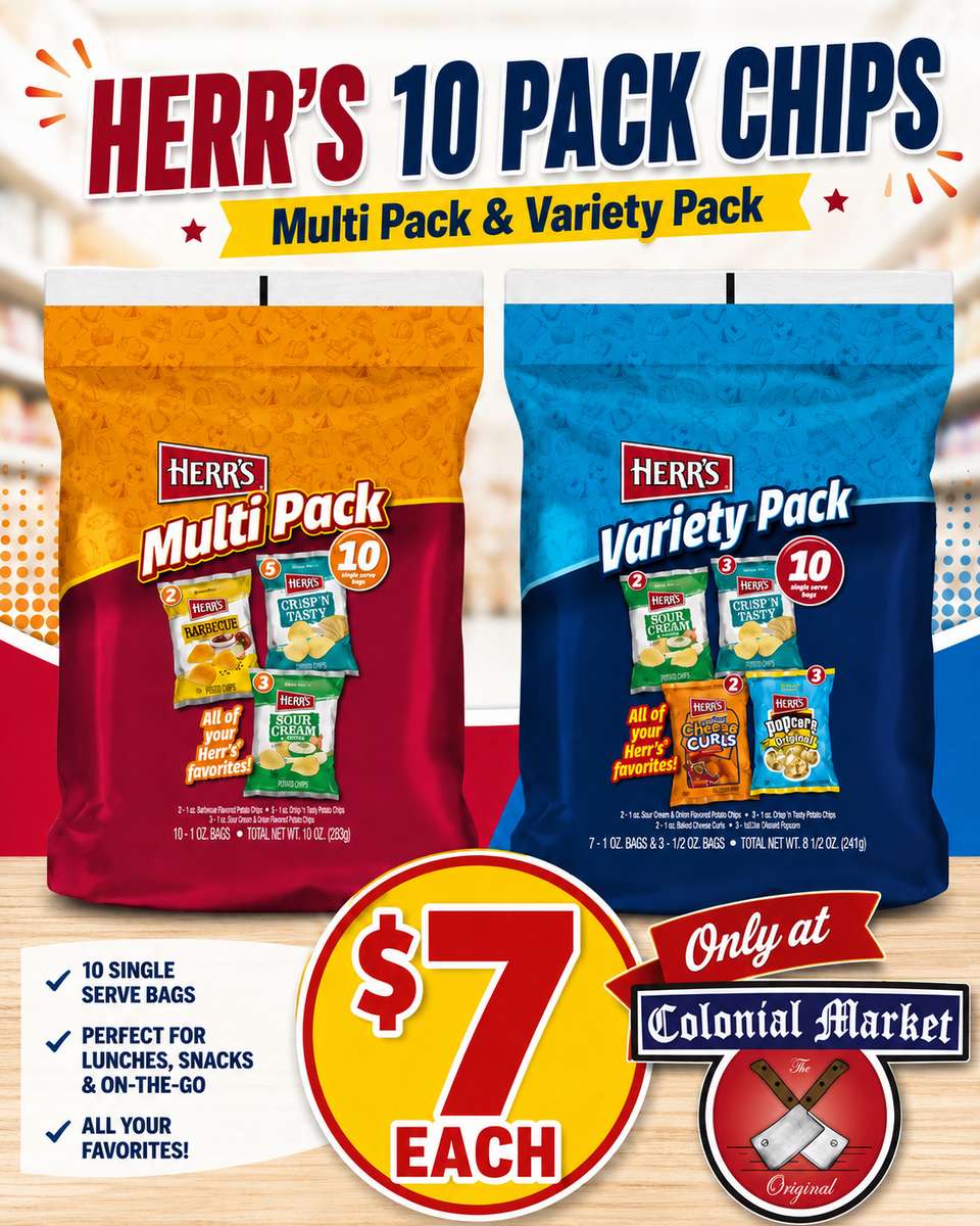 Herr's Multi Pack chips are just $7 each while supplies last. Great for Back to School Packed Lunches