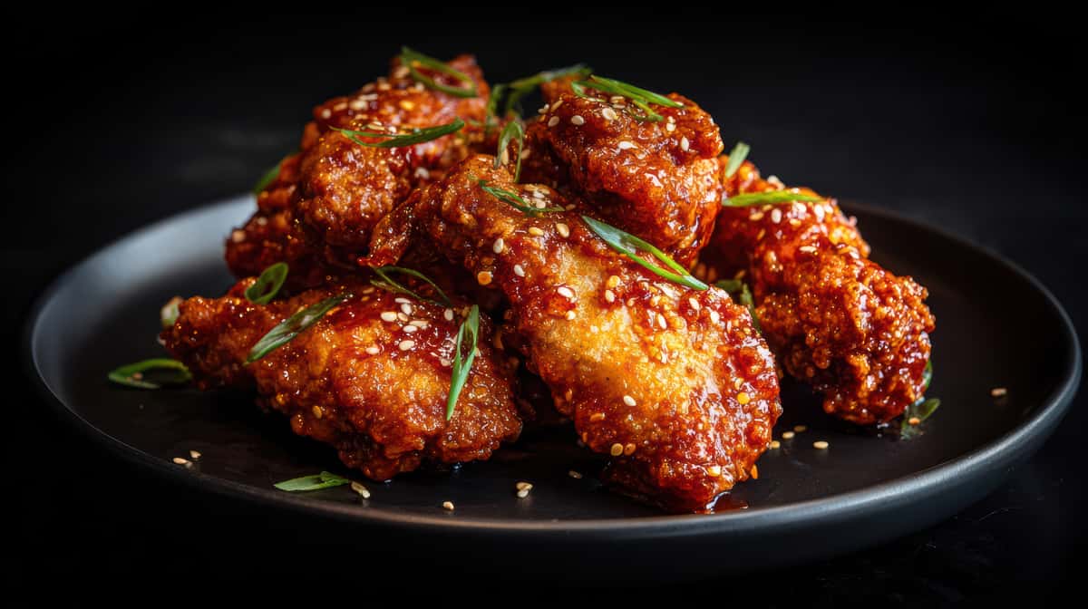 Glazed fried chicken wings
