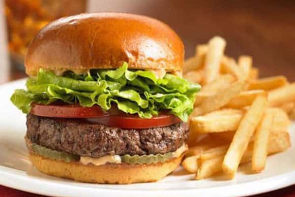 Burger and fries