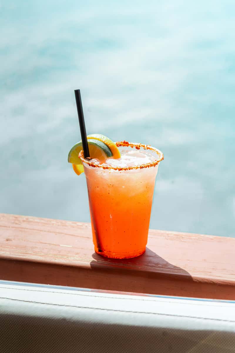 Beach cocktail by pool