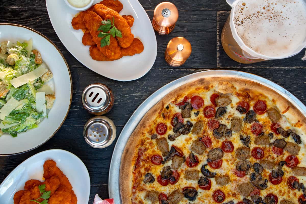 Flour and Barley Brick Oven Pizza and sides