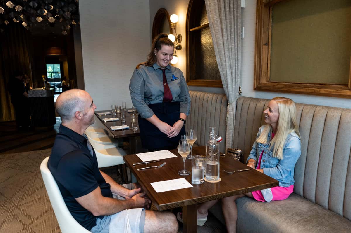 Server at the table at Blue Jay Bistro