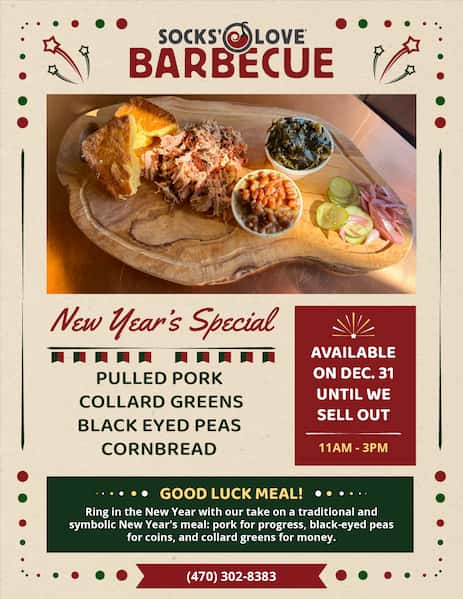 Socks Love Menu NYE