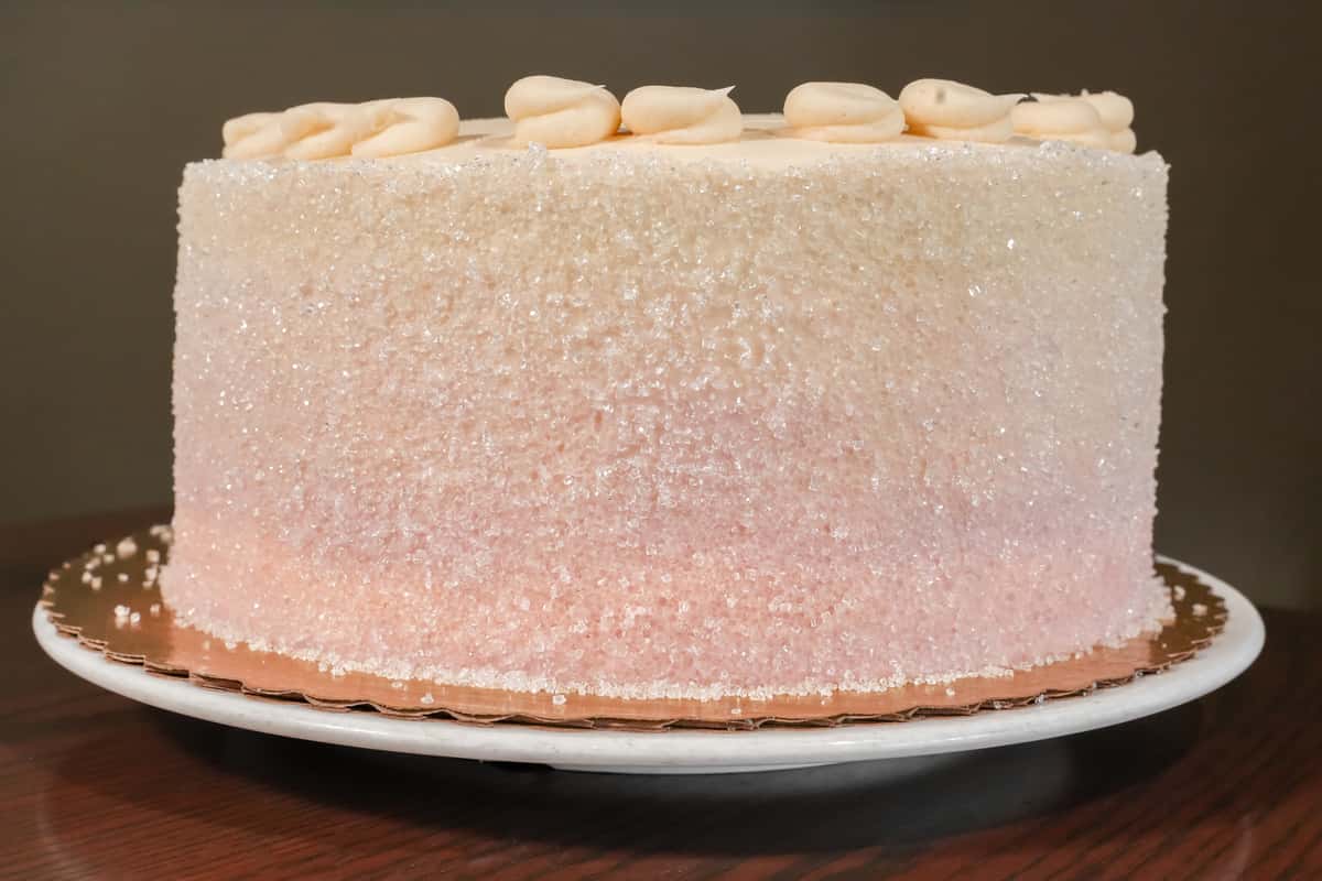 Pink Champ Cake Side View