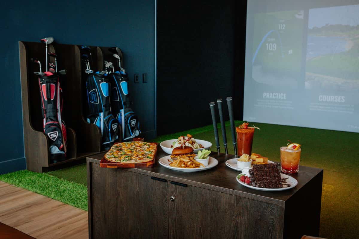 food at the center of the room