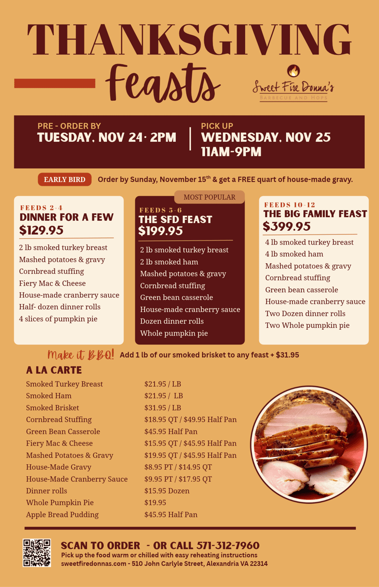 Thanksgiving menu