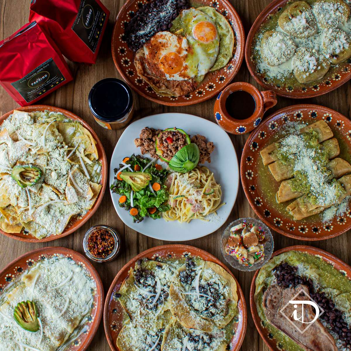 Arragement of mexican food