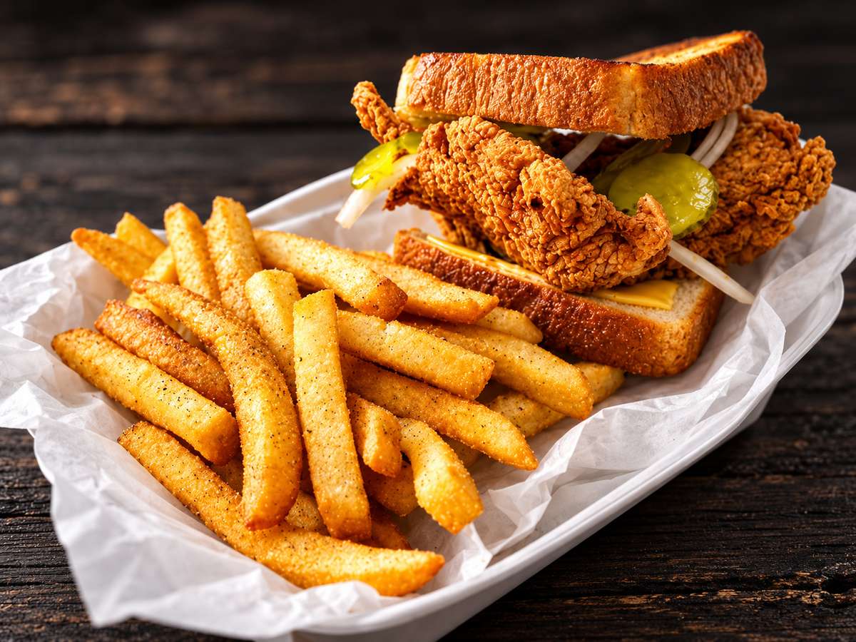Crispy Chicken Sandwich and Seasoned Fries