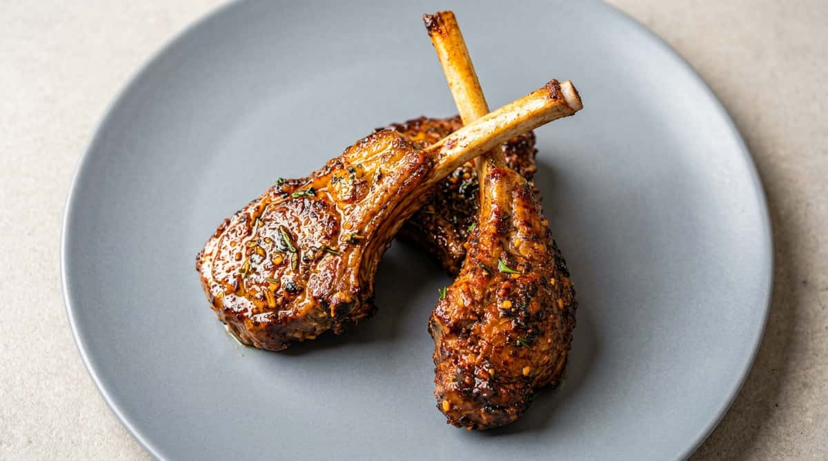 Grilled chops plated at DSquared Bistro