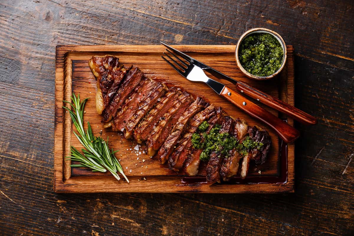 steak on cutting board