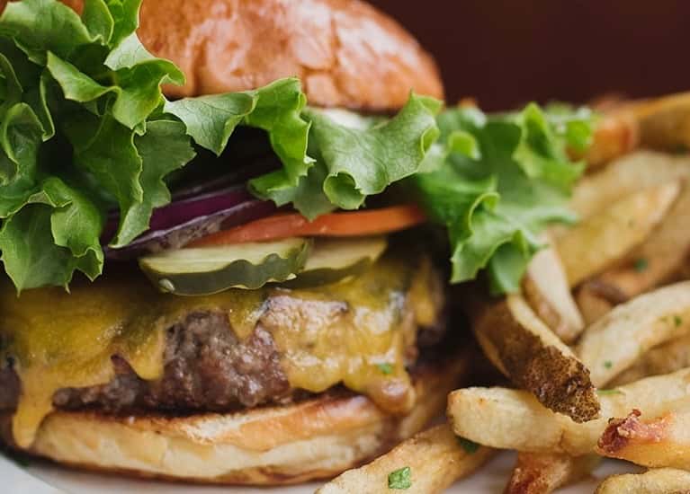 Burger and fries
