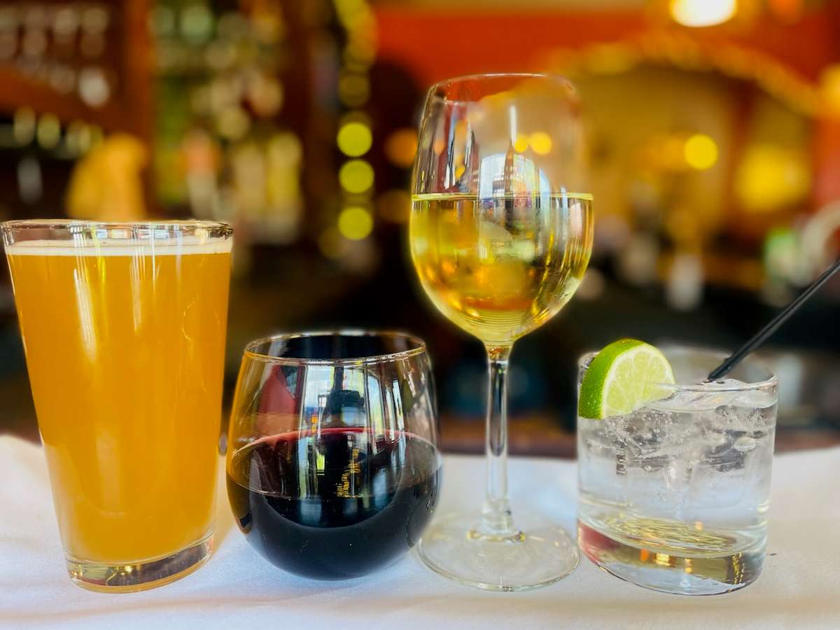 Drinks at a table