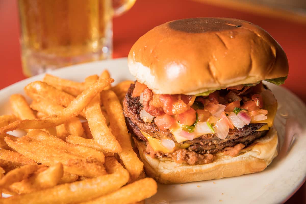 burger and fries