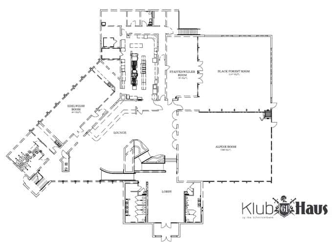 map of the rooms at klub haus
