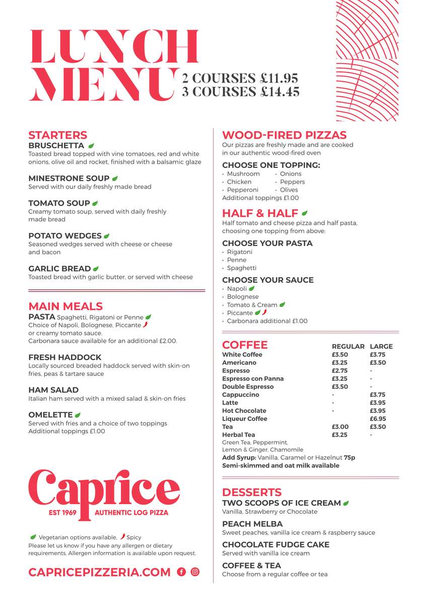 lunch menu