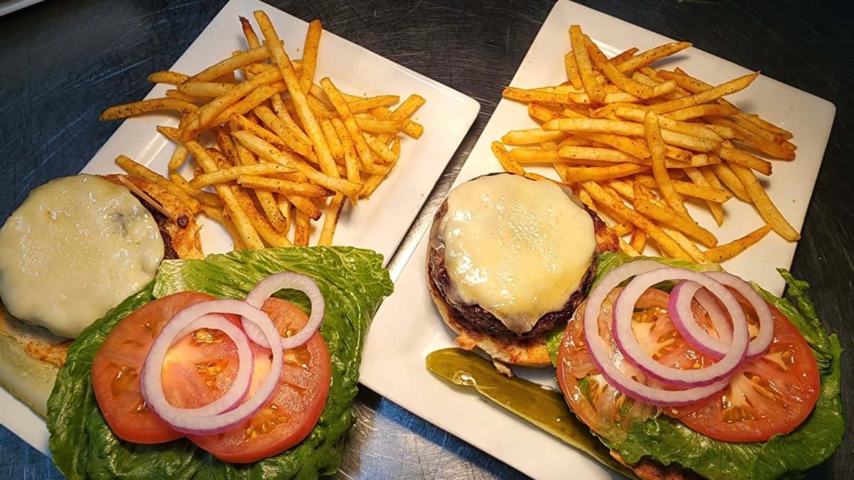burgers and fries