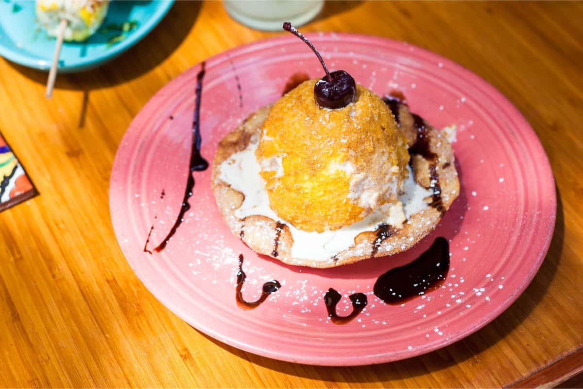 Deep Fried Ice Cream Dinner (Cena) Mission Cantina Mexican Restaurant in Seattle, WA