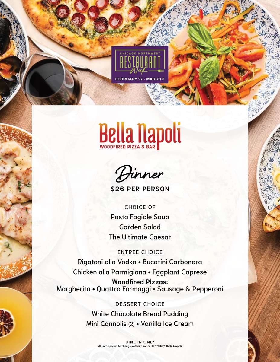 Restaurant Week Dinner Menu