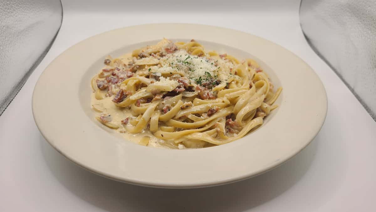 Pasta Carbonara - Lunch Menu - Bacci Brick Oven & Italian Grill - Restaurant  in New Providence, NJ