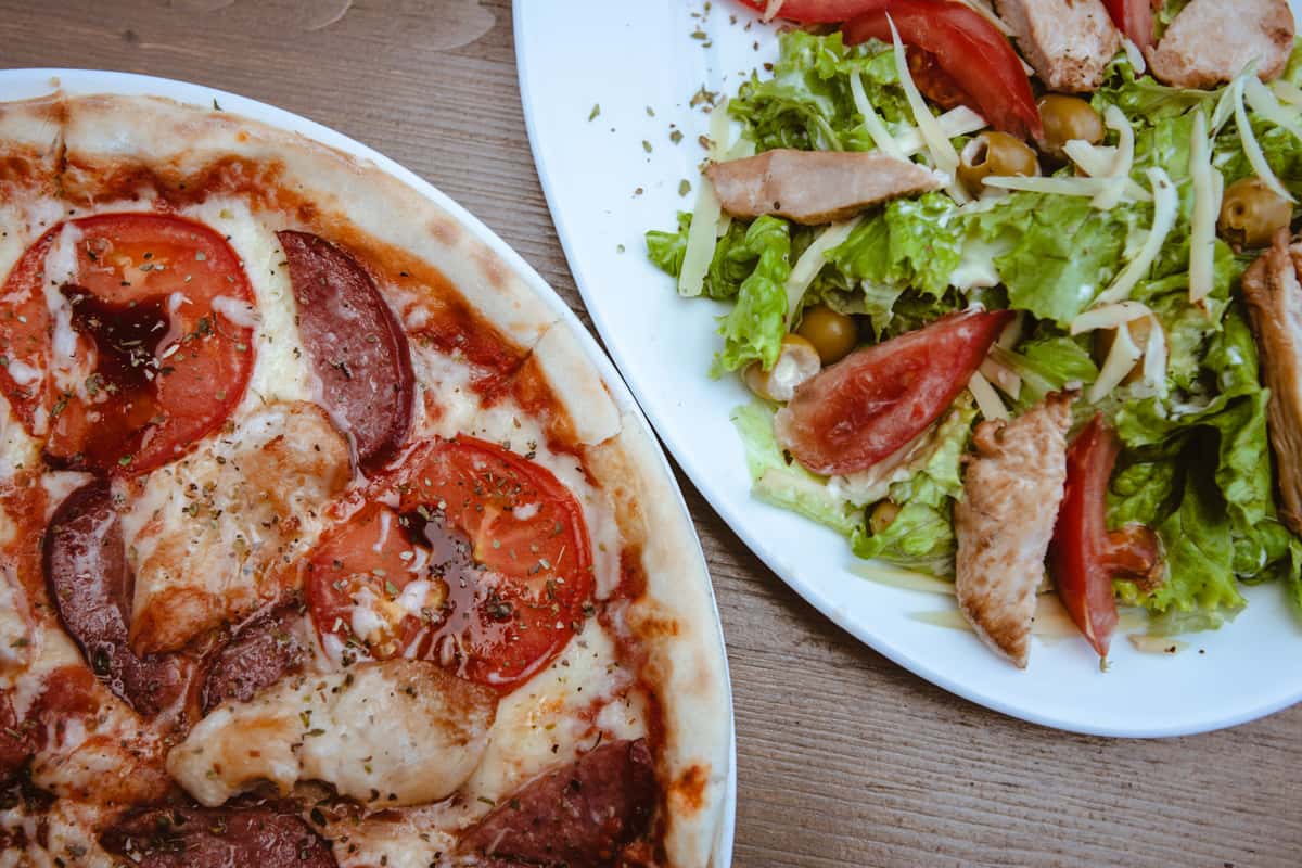 Pizza and Salad