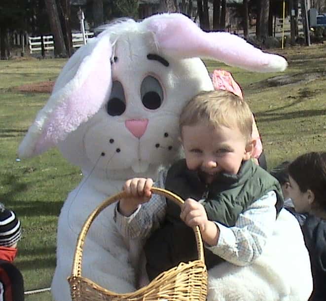 EASTER bunny and James