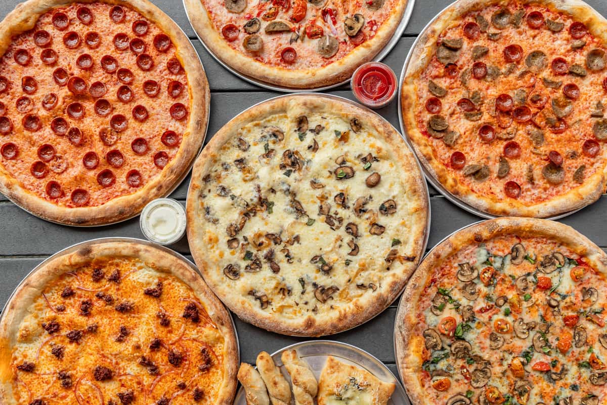 Pizzas on a Table