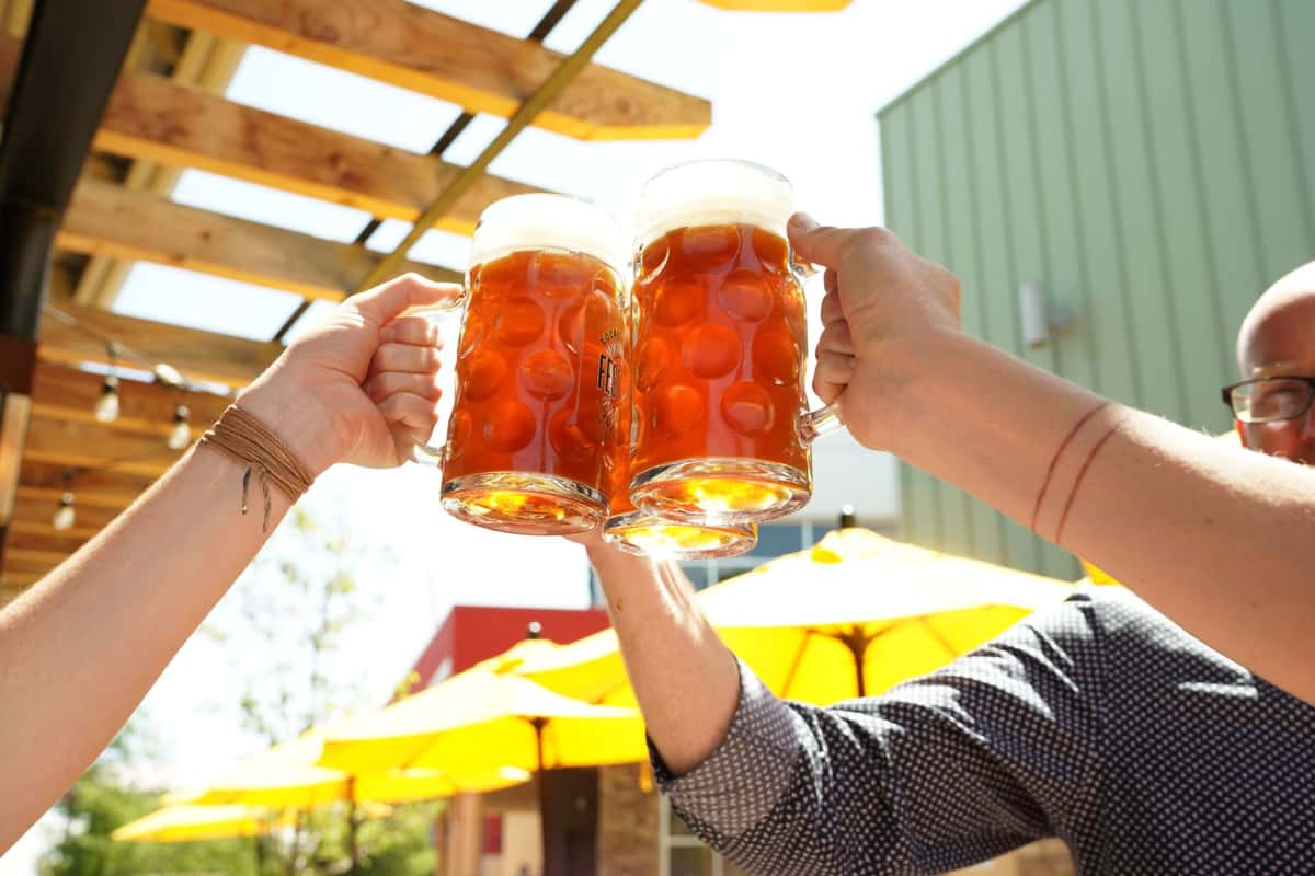 people with beers