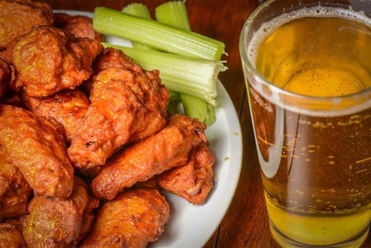 buffalo wings and beer