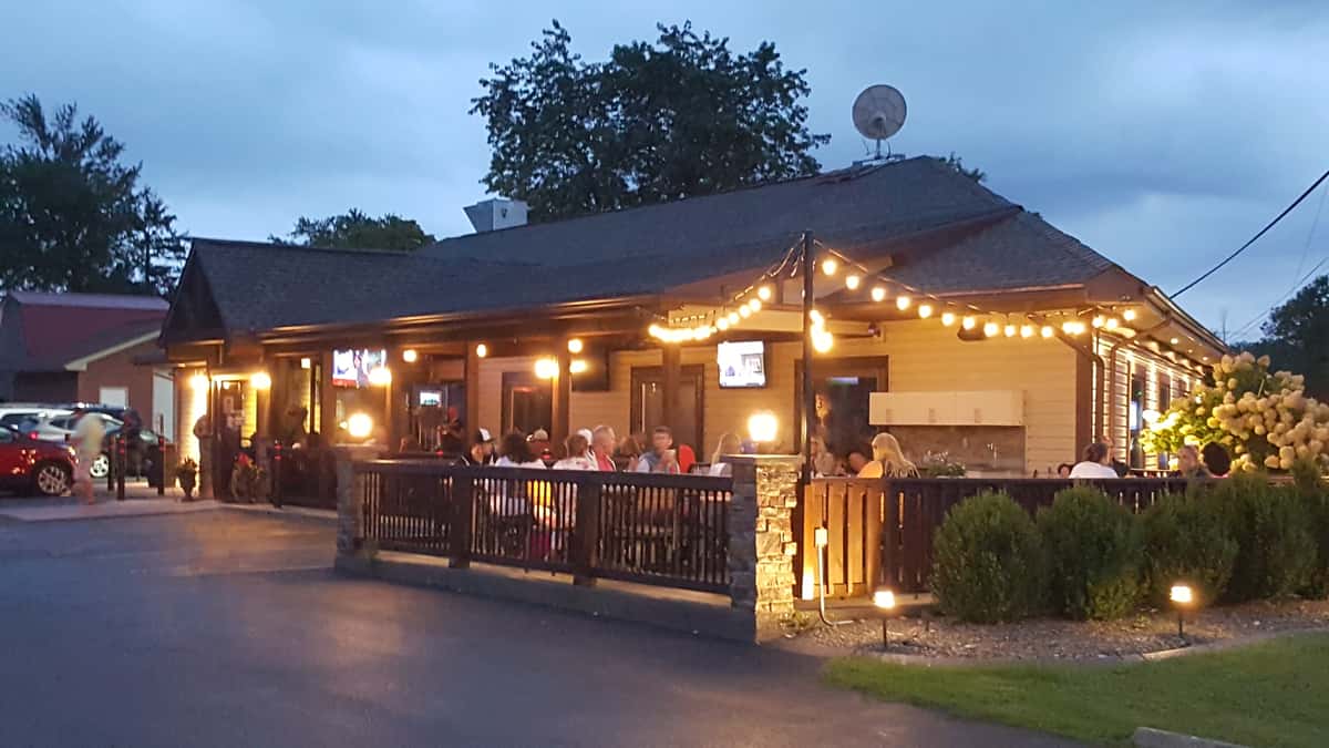 Patio at night