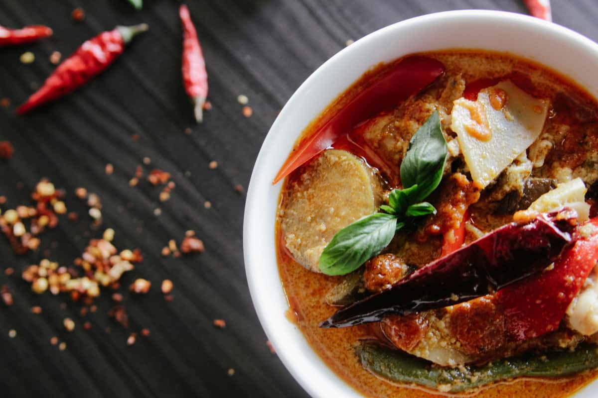Freshly made Thai soup with strong seasoning