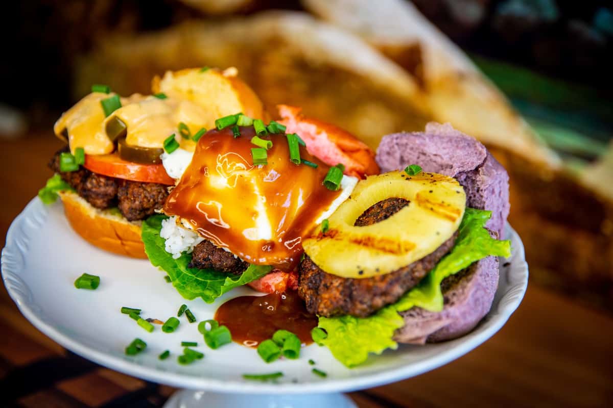 Gourmet Burger with Pineapple