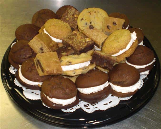 Sweets 'n Treats platter with whoopie pies, cookies and squares