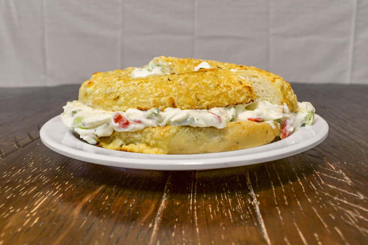 asia go bagel with cream cheese