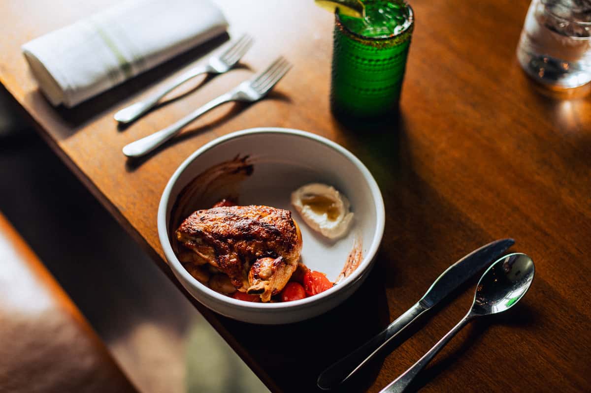 Half chicken with mashed potatoes