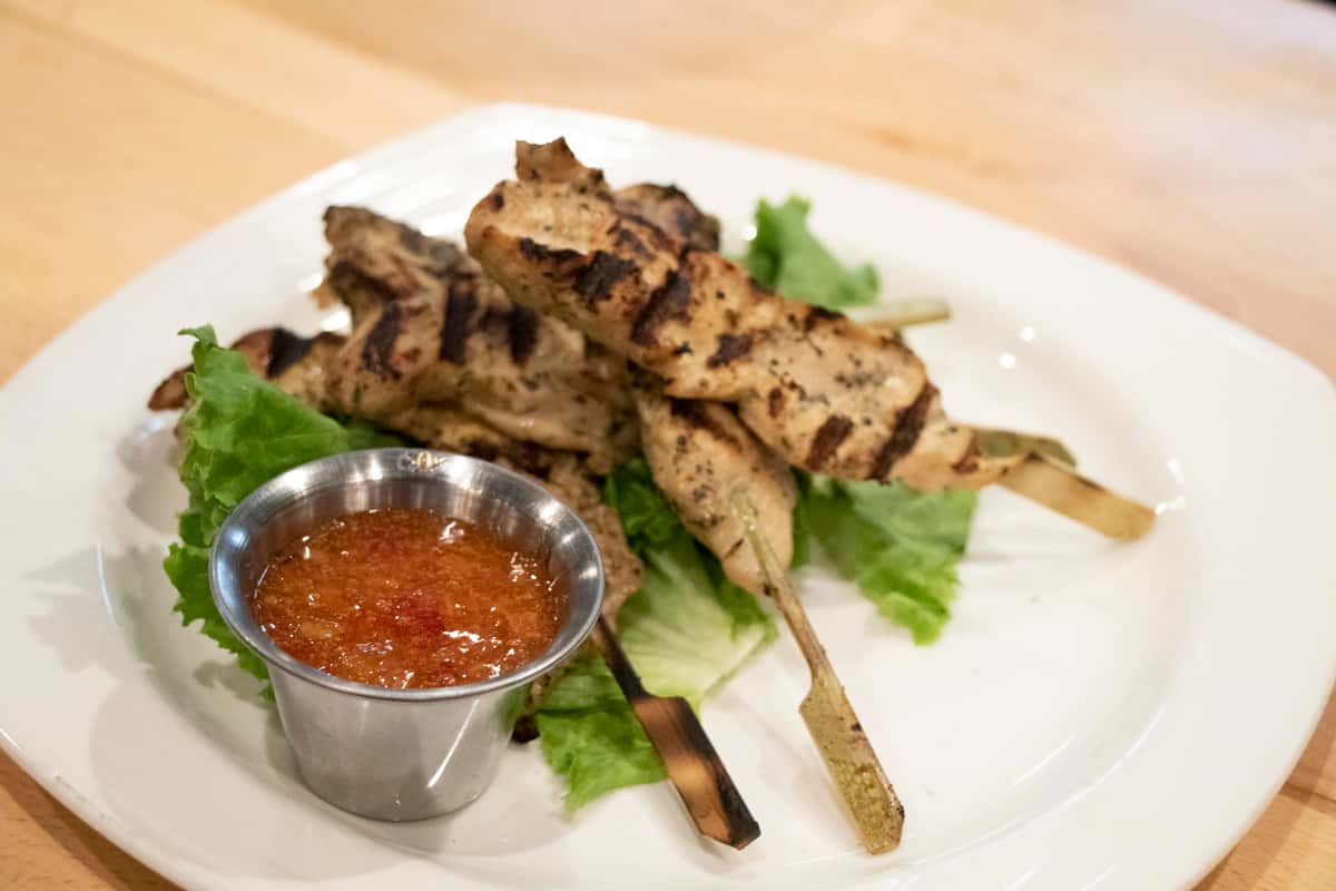 Chicken Satay Lunch Menu Sam Snead's Savannah American Restaurant
