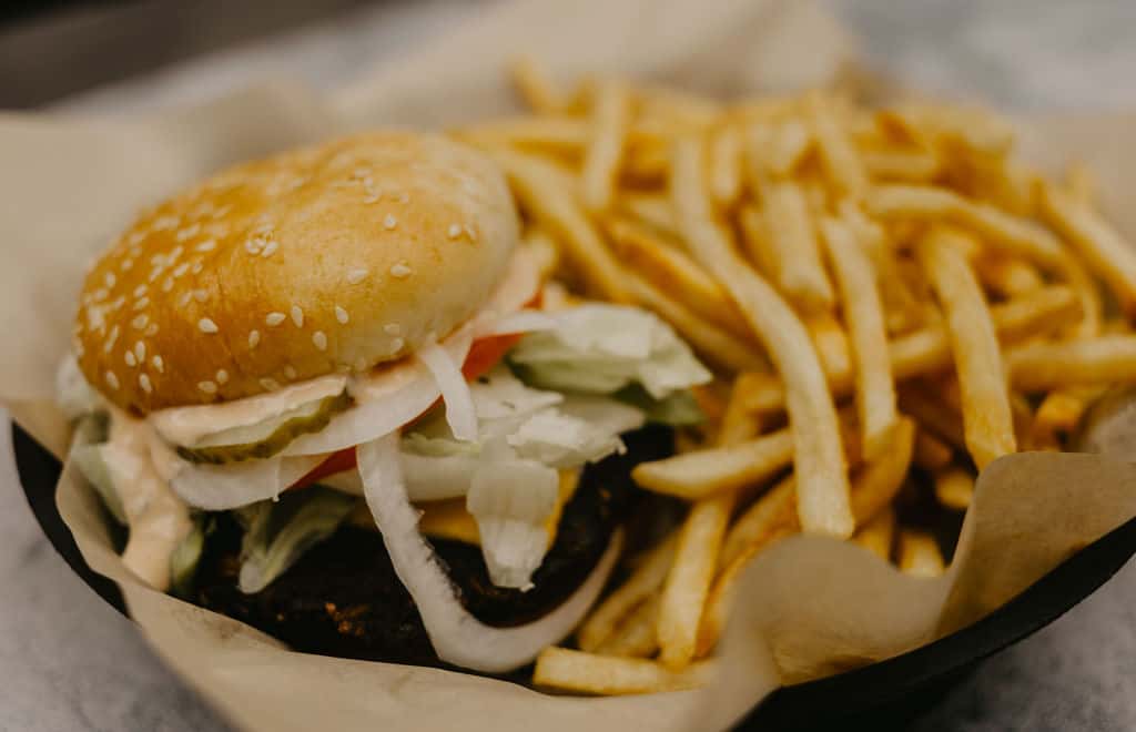 burger and fries
