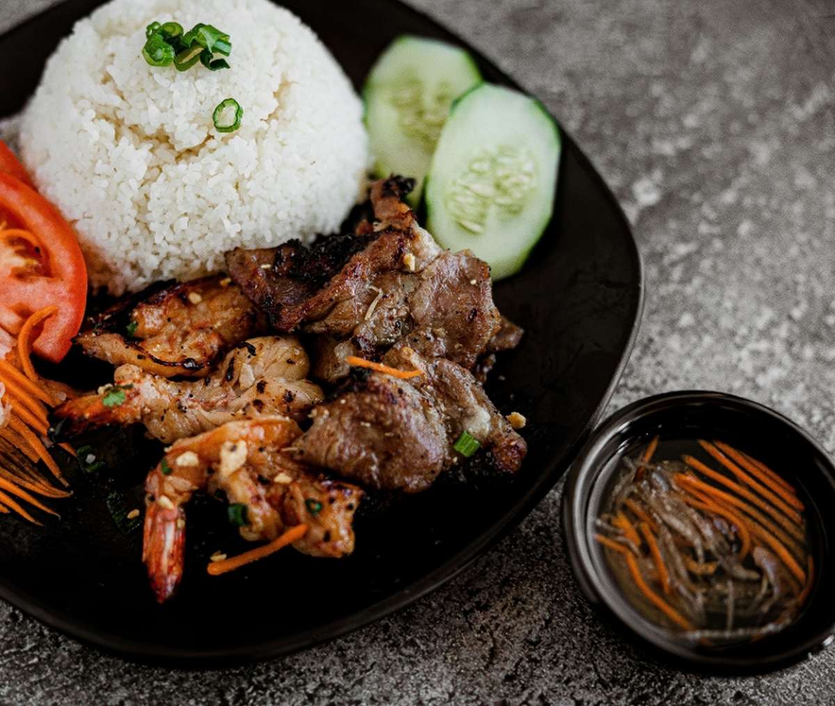 Mixed Vietnamese meal