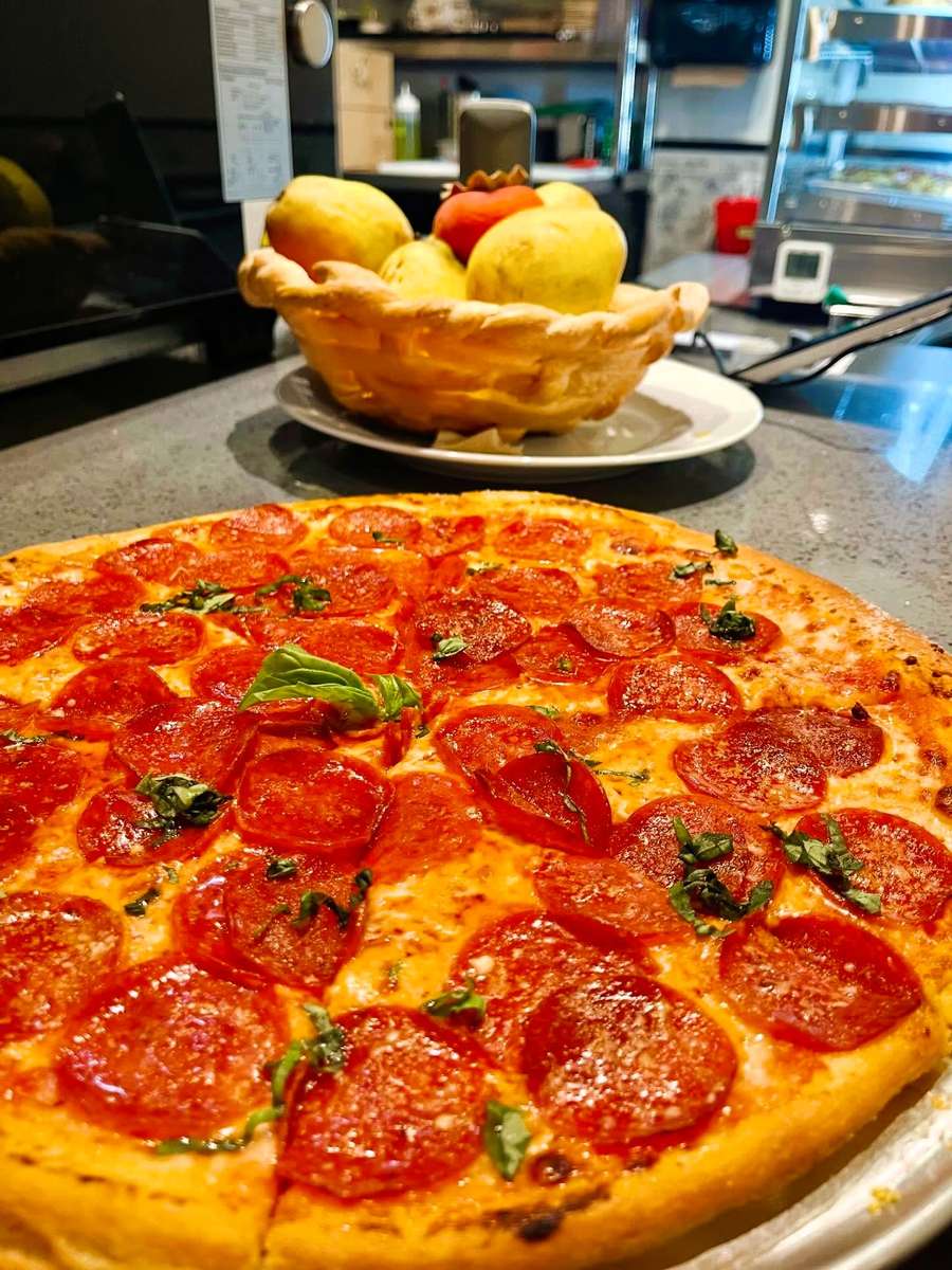 Close up of pizza