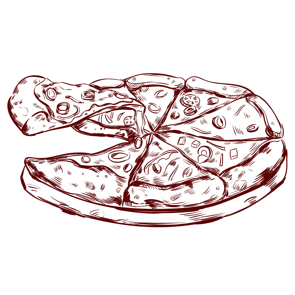 sketch graphic of pizza