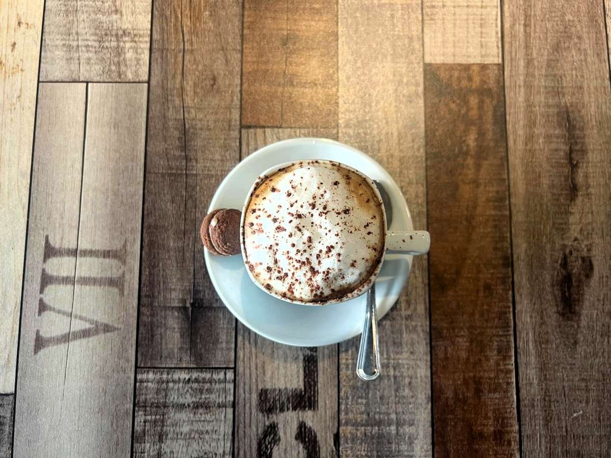 Above view of coffee drink