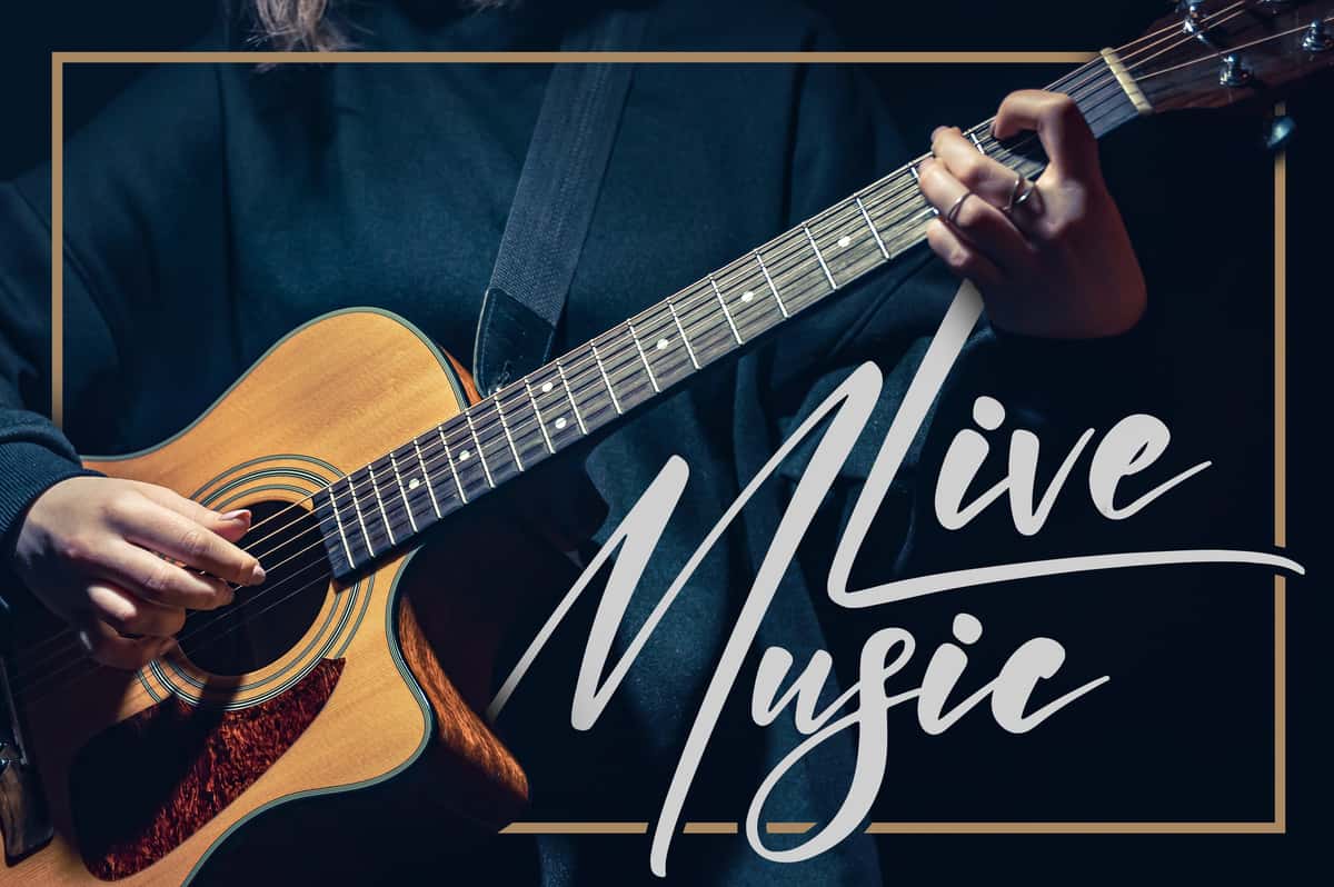 Live Music Lettering with a Guitar