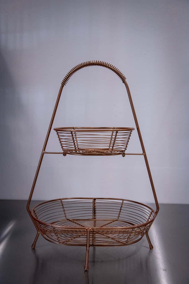 COPPER 2 TIERED CUPCAKE STAND
