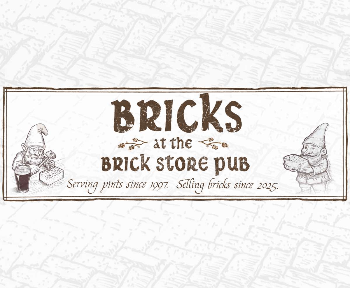 banner with brick background