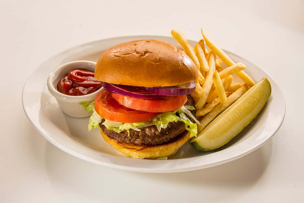 classic burger and fries