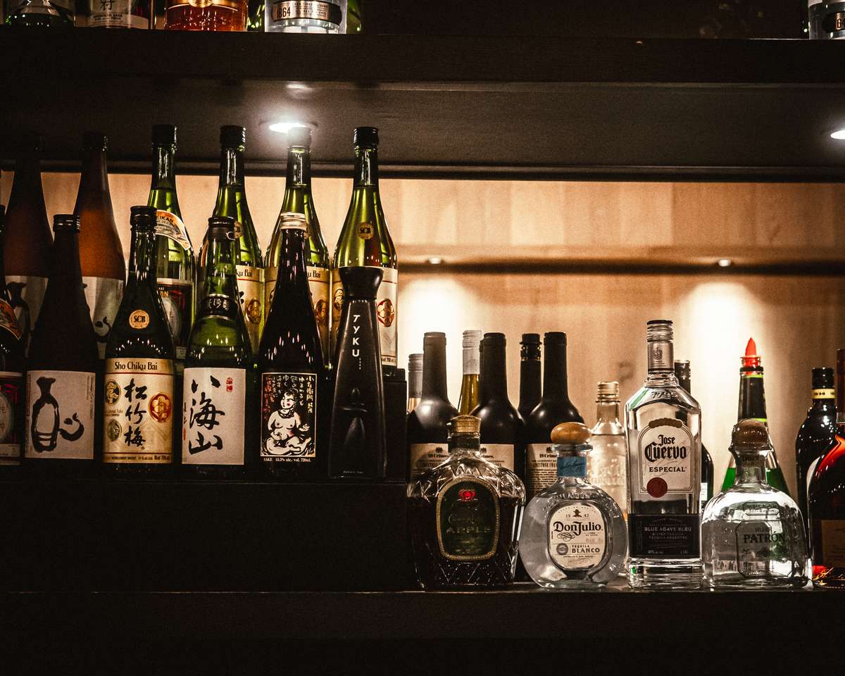 Bottles of alcohol