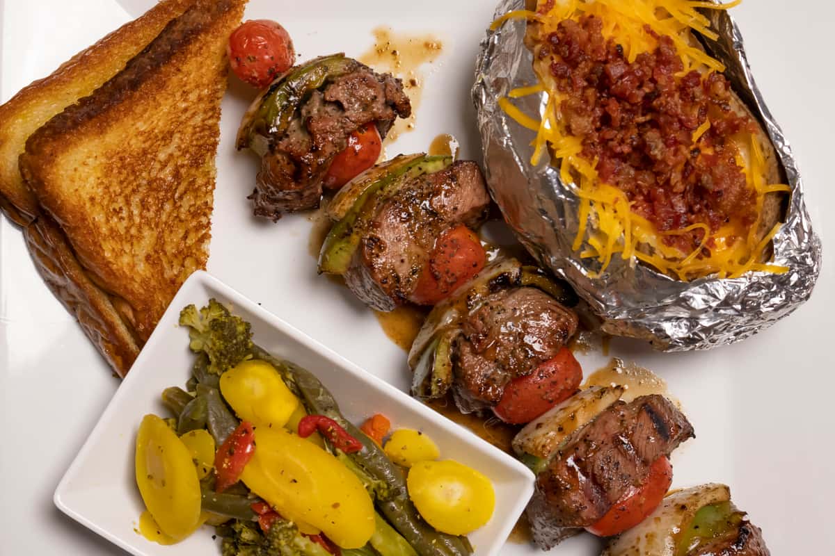 kabob and potato