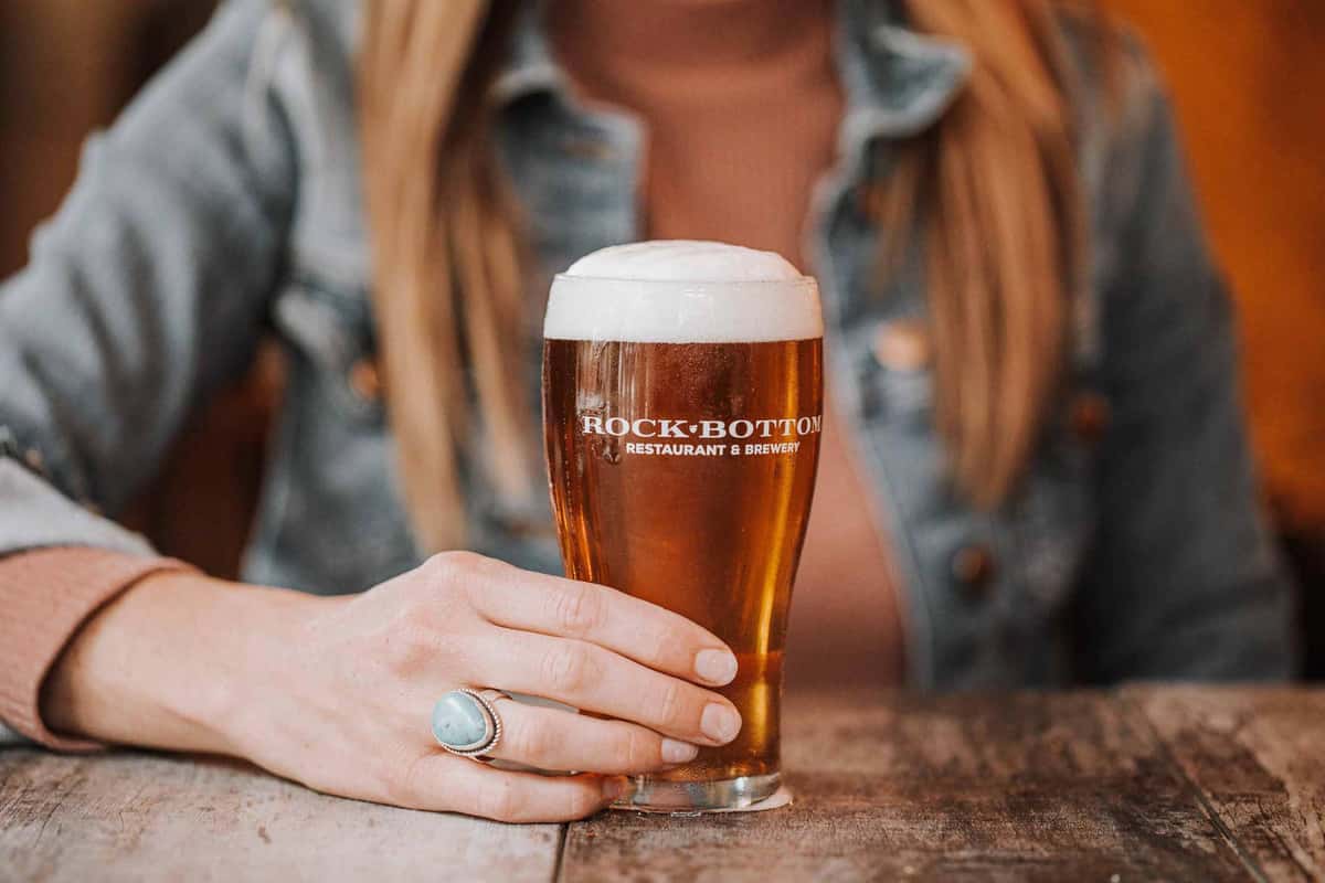 woman and glass of beer