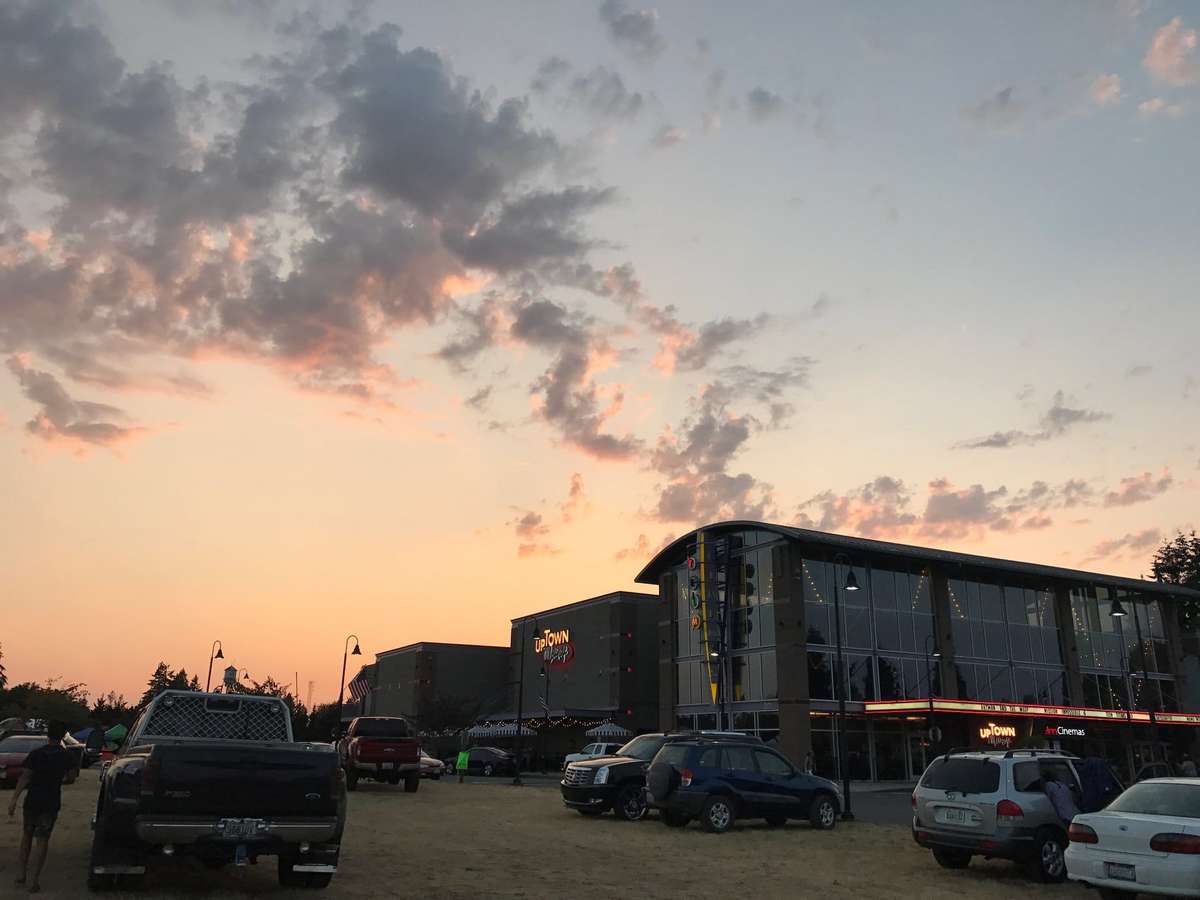 Exterior of Uptown Lounge at sunset