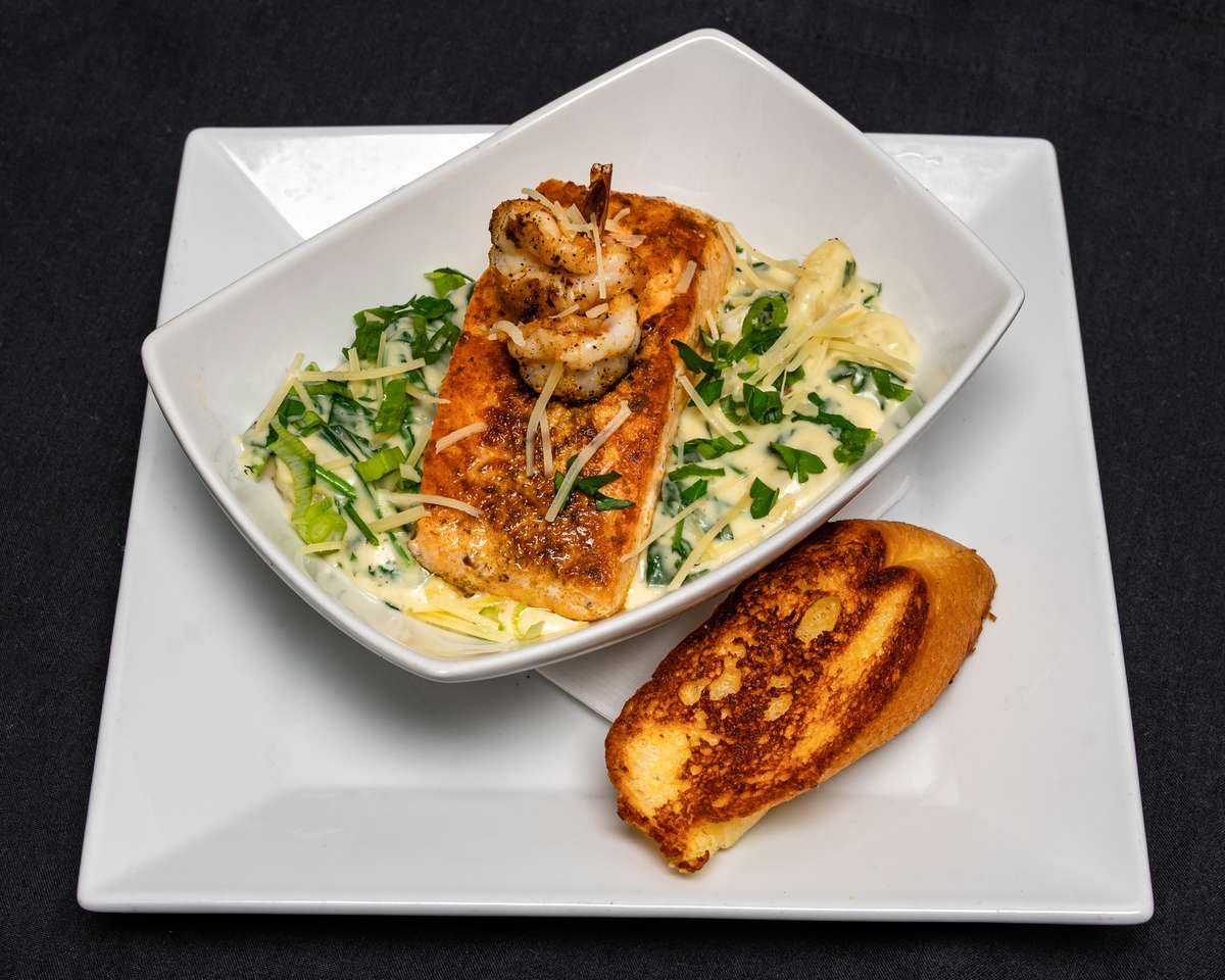 Grilled Salmon On Gnocci Pasta