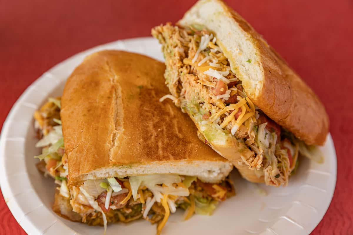 shredded chicken torta